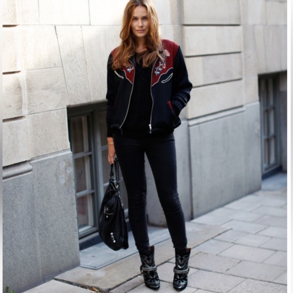 Isabel Marant Milwaukee Western Black Ankle Embellished Bootie Size 38 US 7 - Picture 6 of 14